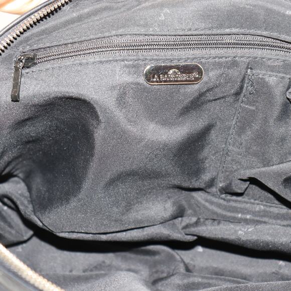 La Bagagerie Black Leather Satchel Tote with Front Pockets - Picture 7 of 7